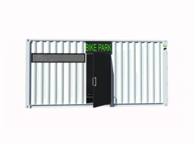 ABRI VÉLO EN CONTAINER 20 PIEDS FERMÉ 20 PLACES