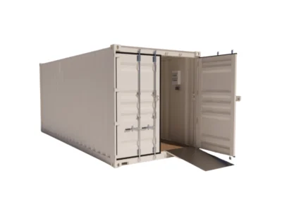 ABRI VÉLOS ÉLECTRIQUES FERMÉ 6 PLACES EN CONTAINER 20 PIEDS