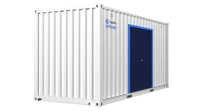 LOCAL DE STOCKAGE EN CONTAINER DE 20 PIEDS AVEC PORTE DE SERVICE DOUBLE