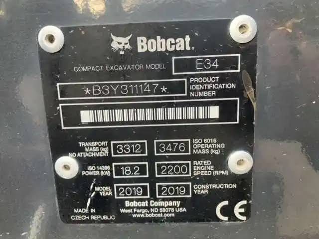 Bobcat E34, (2019), 1346 heures, 3.4T – occasion