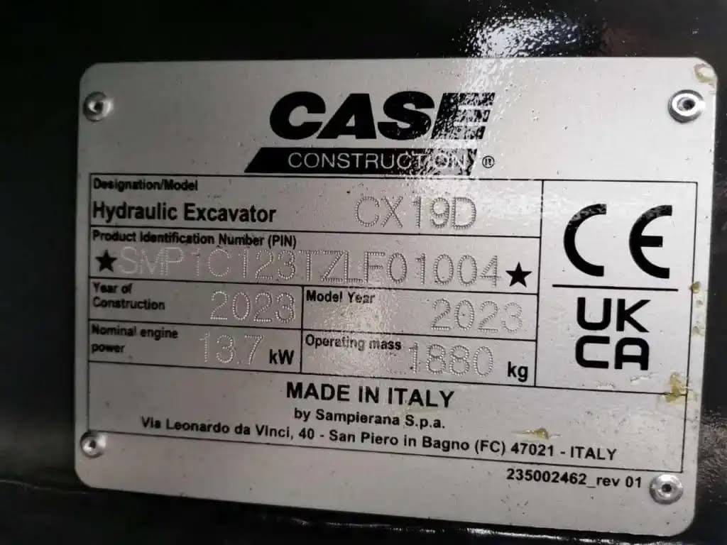 Case CX 19D, (2023), 1.9T – occasion