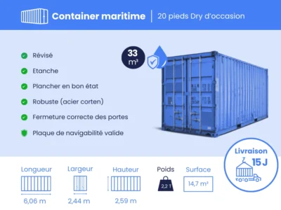 Container maritime 20 Pieds DRY DERNIER VOYAGE
